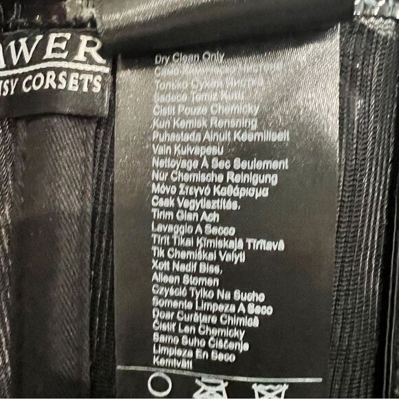 Daisy Corsets Black Corset Mesh Patent Steel Boned Laced Back Busk Front 2XL NWT - Picture 8 of 10